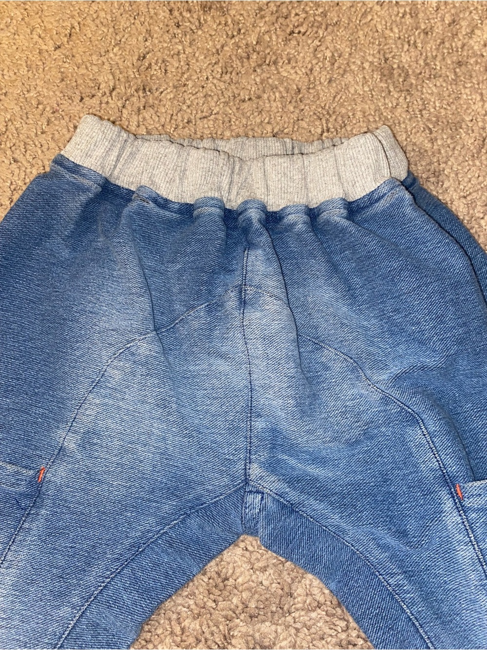 Kicky Village Toddler Boys Size 90 Faux Denim Jogger Pants Blue Harem Drop - Picture 3 of 9
